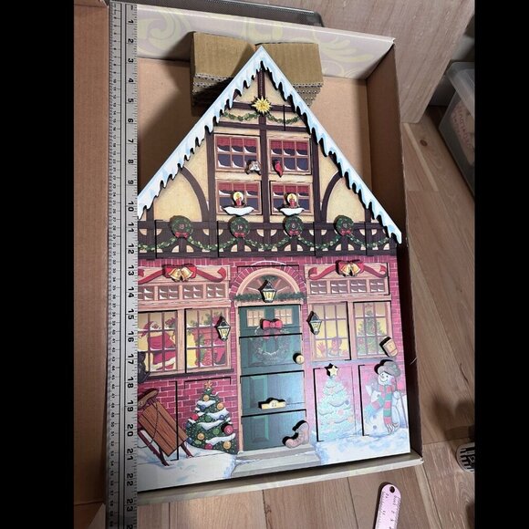 Wooden Christmas House Advent Calendar Reusable Holiday Decor from Byers Choice - Picture 13 of 15